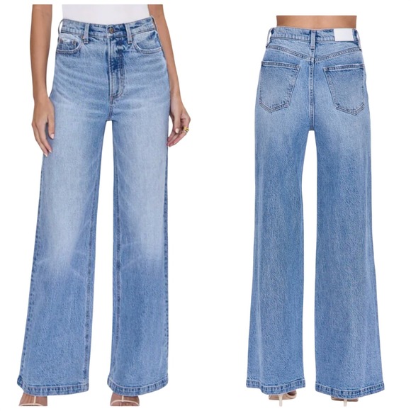 pistola Denim - Pistola Lana High-Rise Ultra Wide Leg Jean Plus Sz 33" Petite Break Light Wash